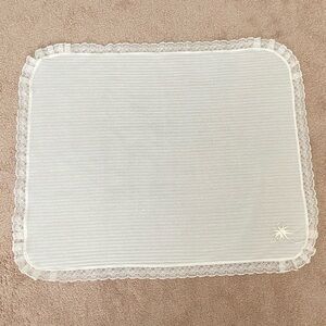 NWOT Baby lace receiving blanket 38” x 31” Cream color baby shower gift